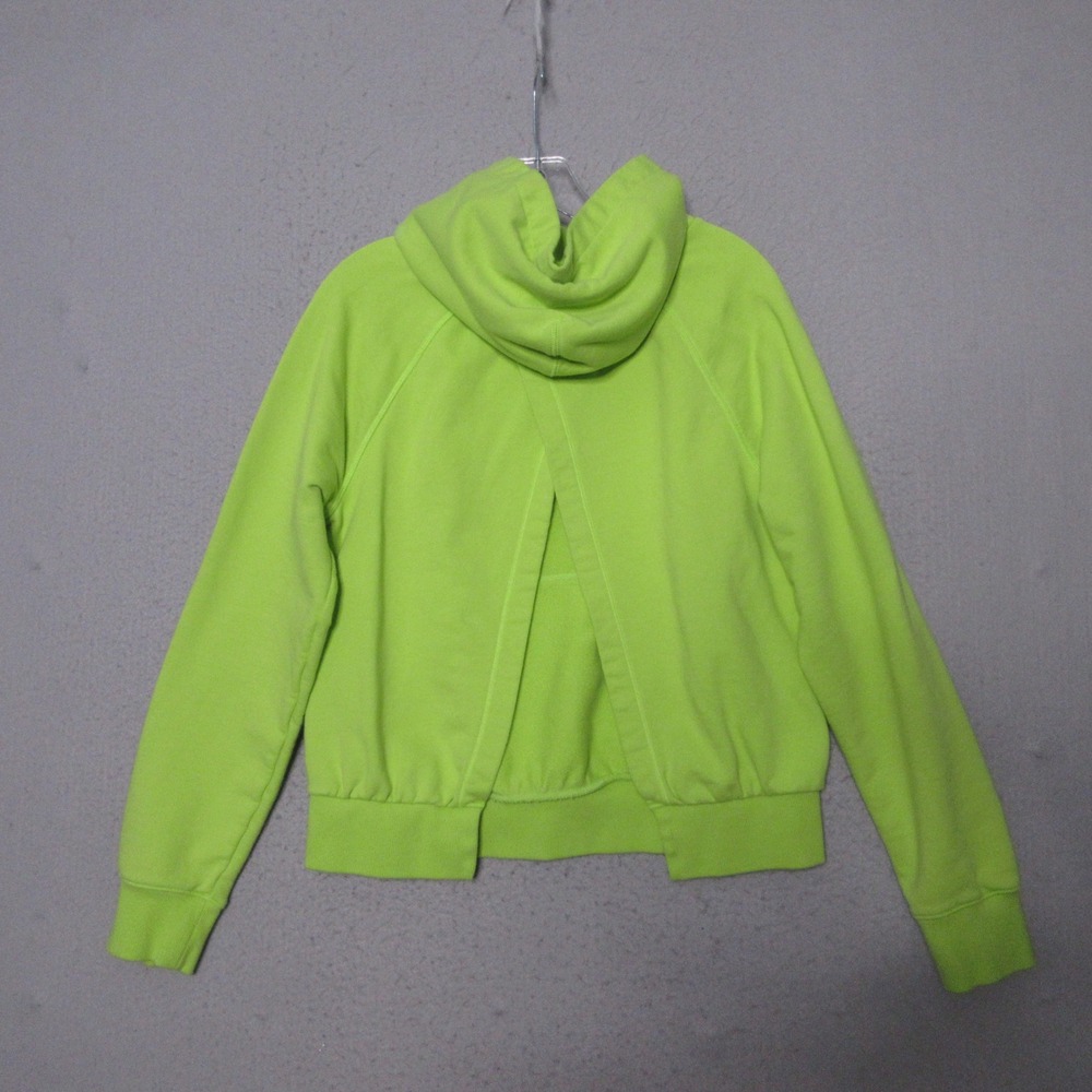 Athleta Moonrise Hoodie Neon Green Split Back Pullover Sweatshirt Sporty Yoga